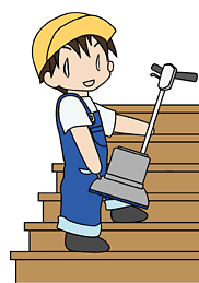 取っ手付きで階段での上げ下ろしもしやすい