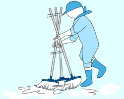 洗剤または剥離剤を塗布し5分放置