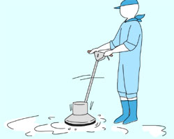 ポリッシャーで洗浄