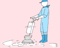 ポリッシャーでシャンプークリーニング